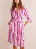 Boden - Relaxed Long Sleeve Cotton Midi Shirt Dress - Sz 8