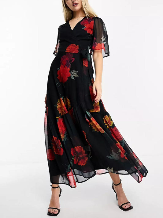 ASOS - Hope & Ivy Maternity Wrap Maxi Dress - Sz 12M