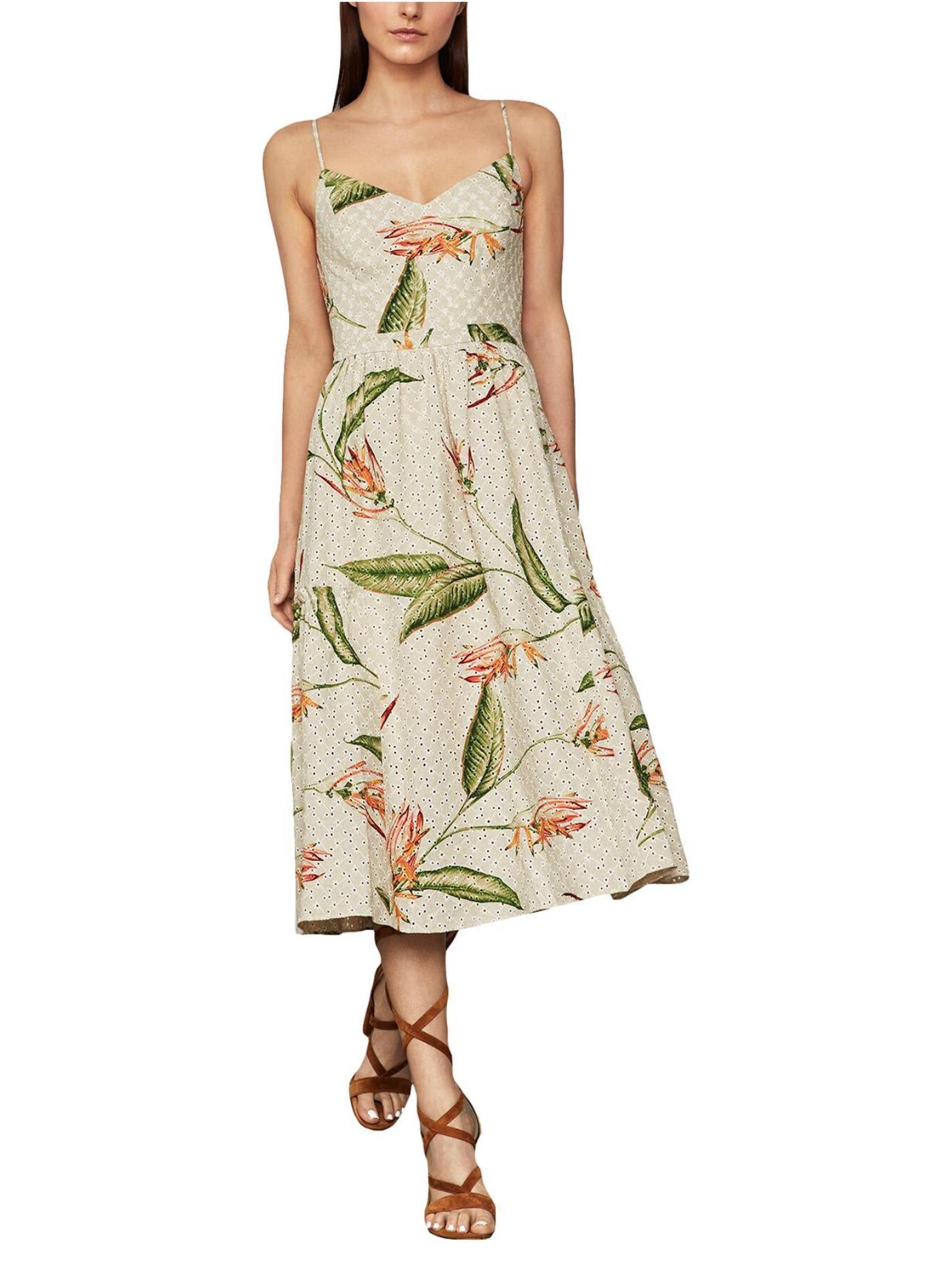 BCBG Maxazria - Spaghetti Straps Embroidered Midi Dress - Sz 2