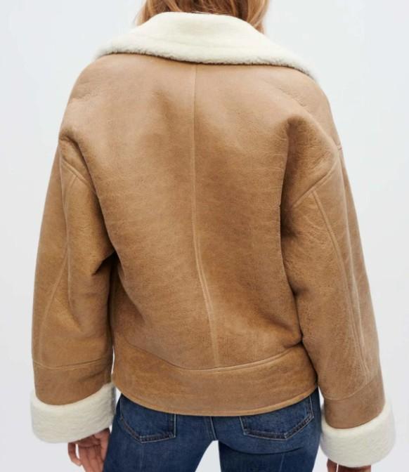 Maje - Moto Style Shearling Coat - Sz S