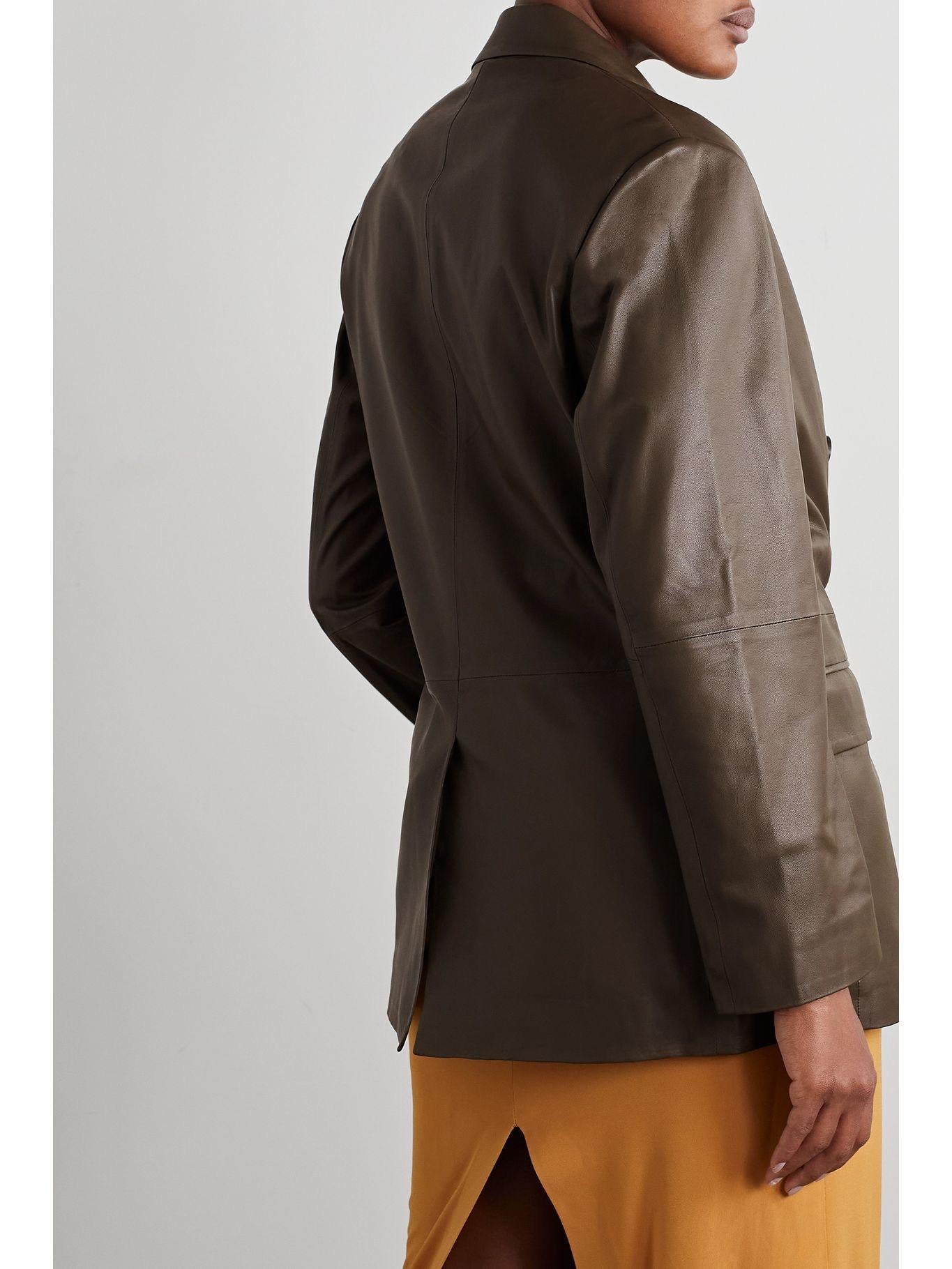 Vince - Double Breasted Oversized Leather Blazer - Sz S
