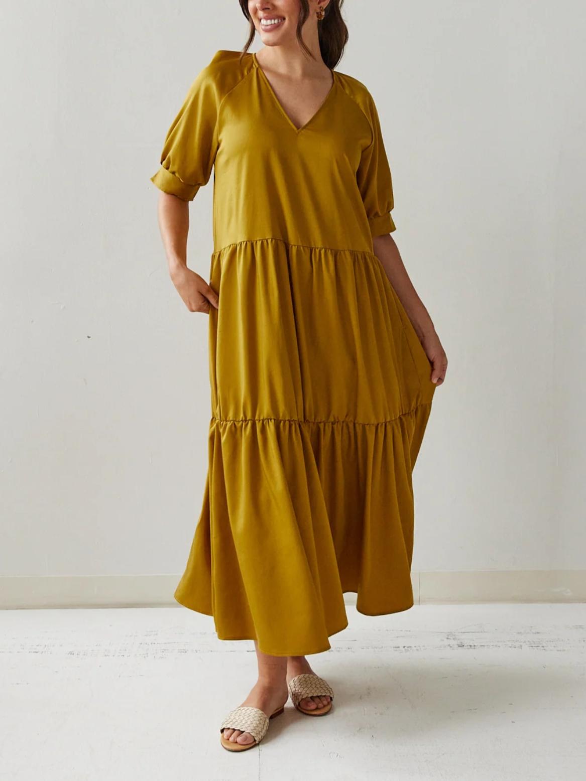 Brass - The Summer Gathered Maxi Dress - Sz XXL