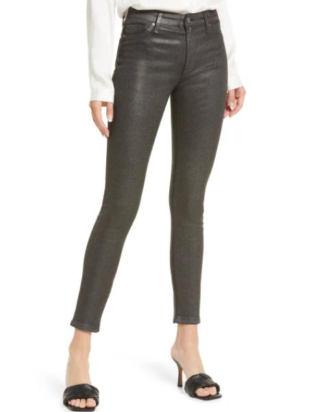 AG Adriano Goldschmied - The Farrah High Waist Ankle Skinny Faux Leather Pants - Sz 32