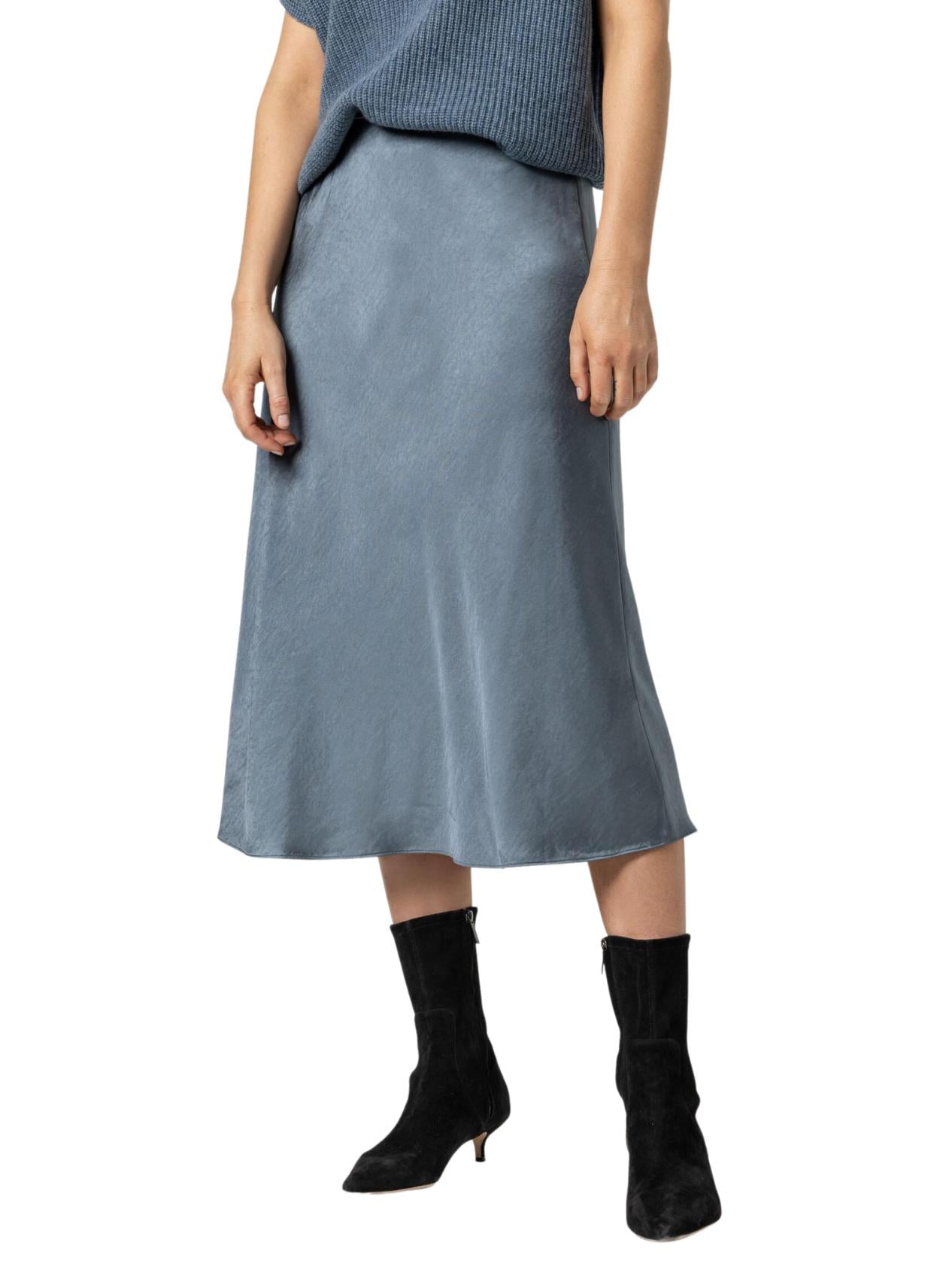 Lilla P - Bias Cut Satin Midi Skirt - Sz L