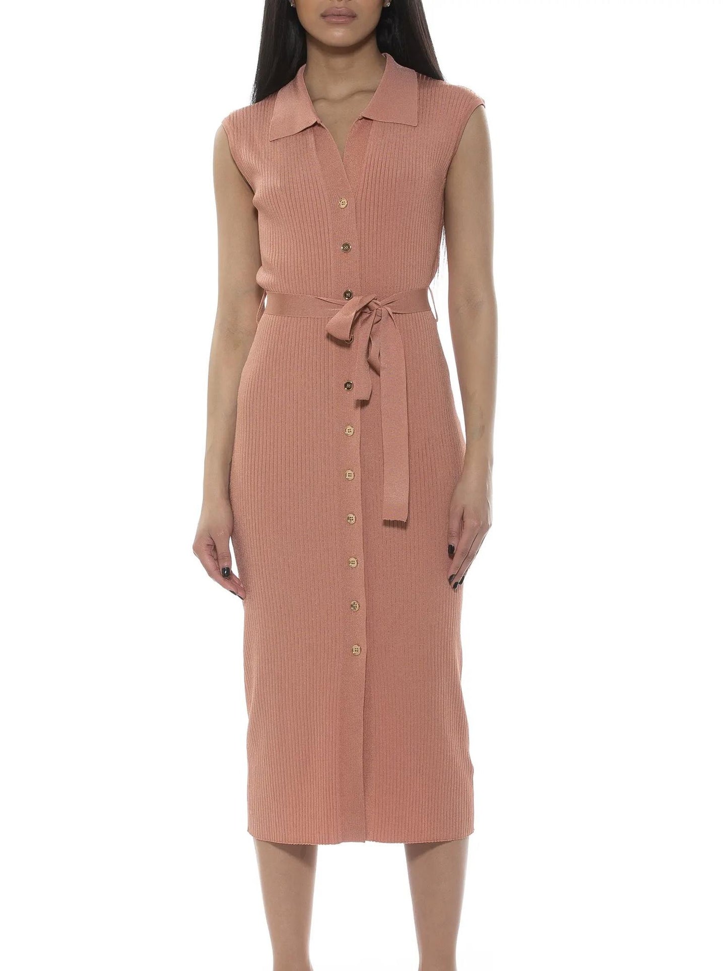 Alexia Admor - Alia Midi Button Down Knit Dress - Sz S