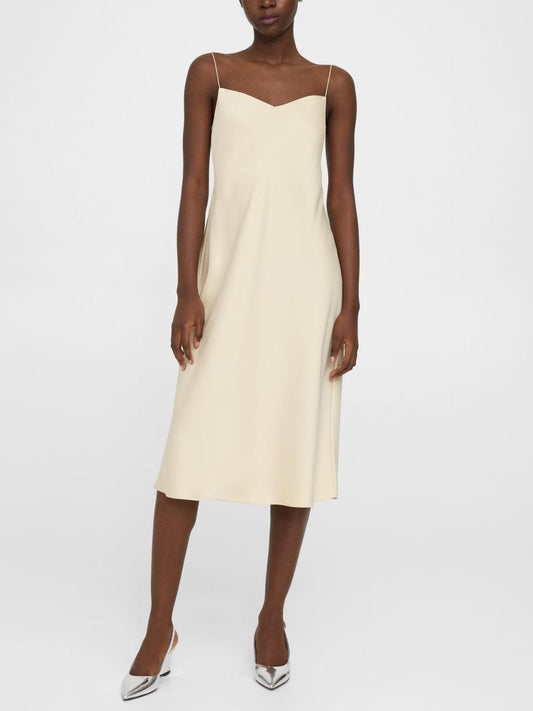 Theory - V-Neck Satin Slip Midi Dress - Sz S