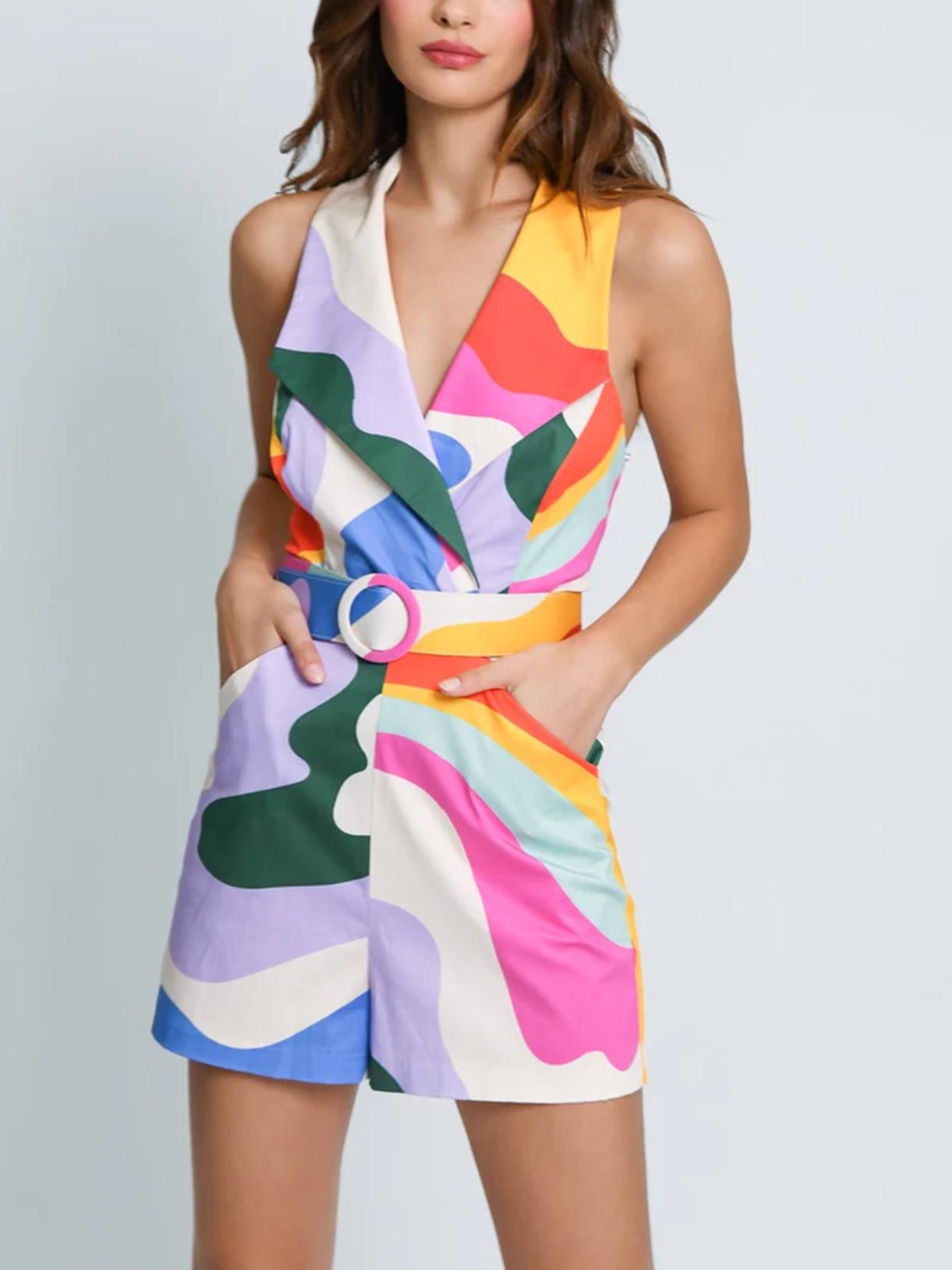 Hutch - Soto V-Neck Belted Romper - Sz 10