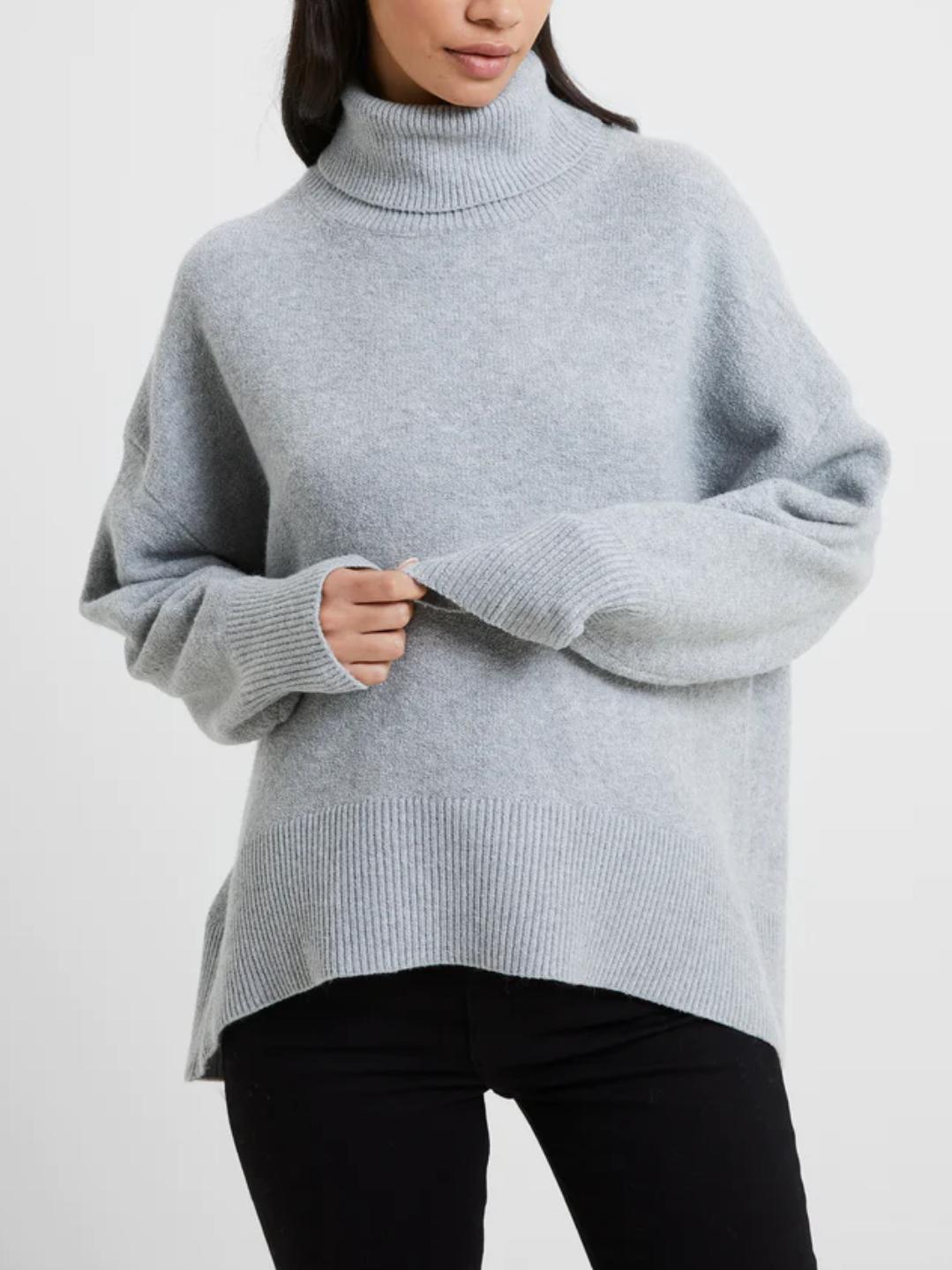 French Connection - Vhari Wool Blend Textured Turtleneck Sweater - Sz L