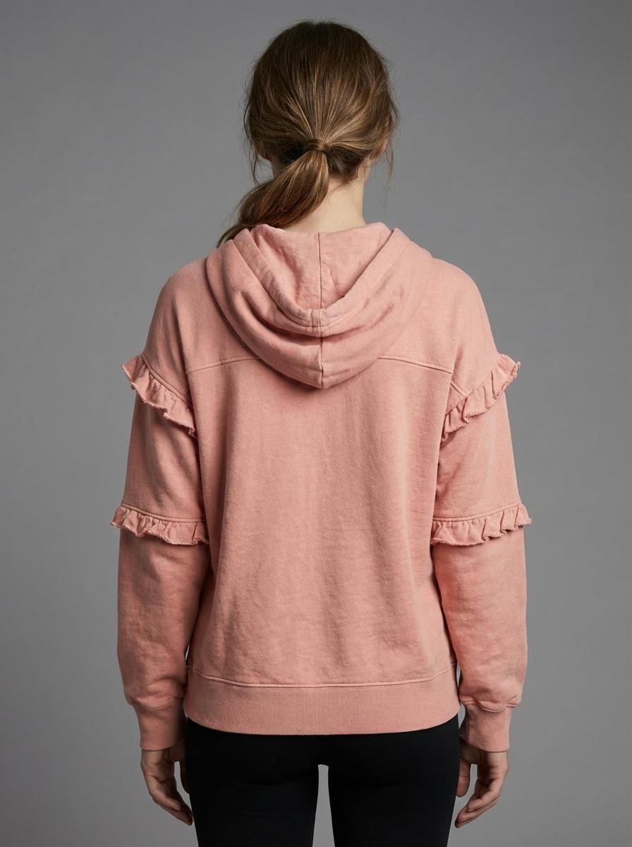 Rebecca Minkoff - Evelyn Tiered Ruffle Sleeve Hoodie - Sz S