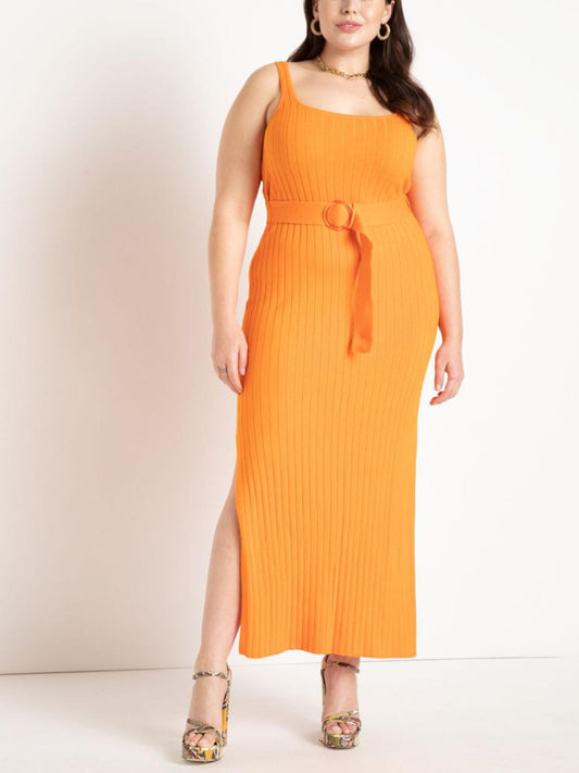 Eloquii - Knitted Rib Belted Maxi Dress - Sz 18/20