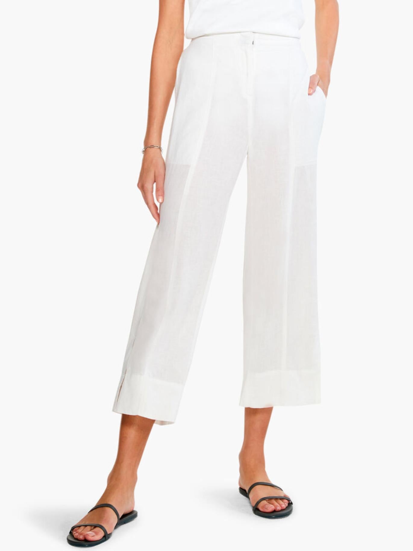 NIC+ZOE - Rumba Park Linen Blend Wide-Leg Pants - Sz 6