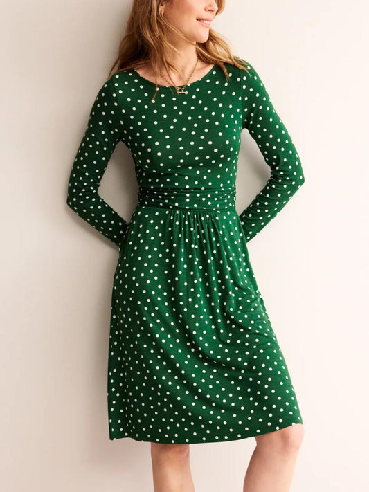 Boden - Abigail Long Sleeve Crew Neck Jersey Dress - Sz 4