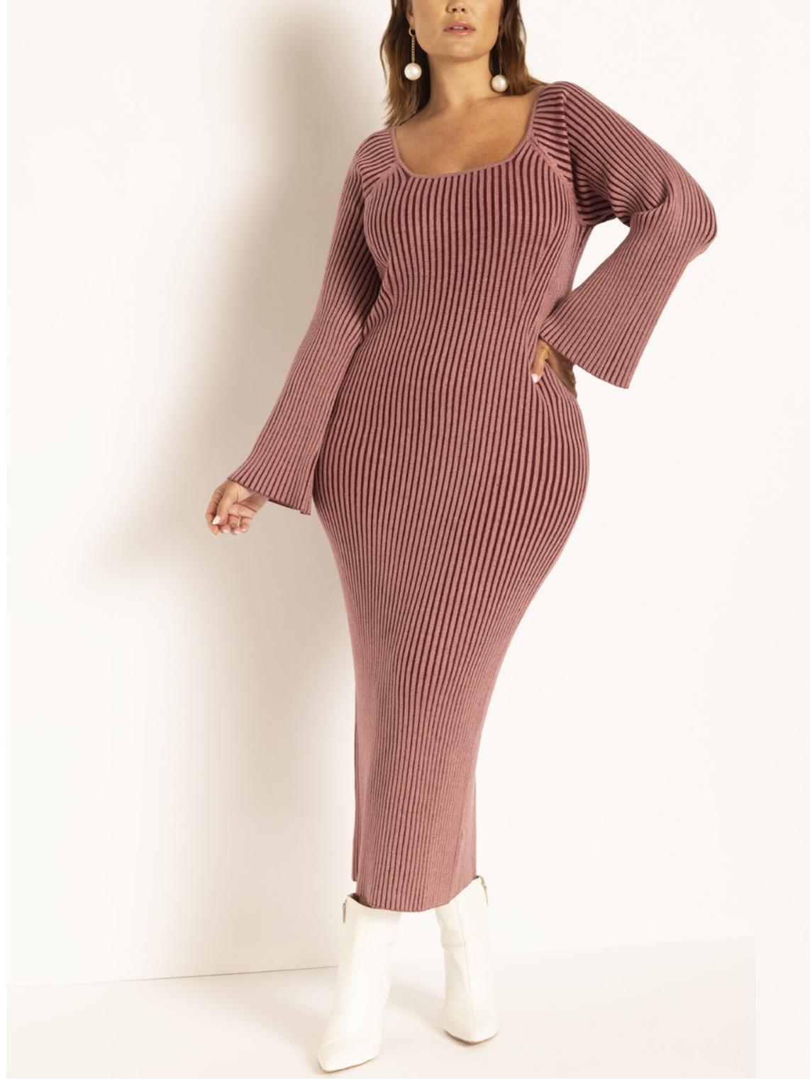 Eloquii - Petal Sleeve Midi Sweater Dress - Sz 26/28