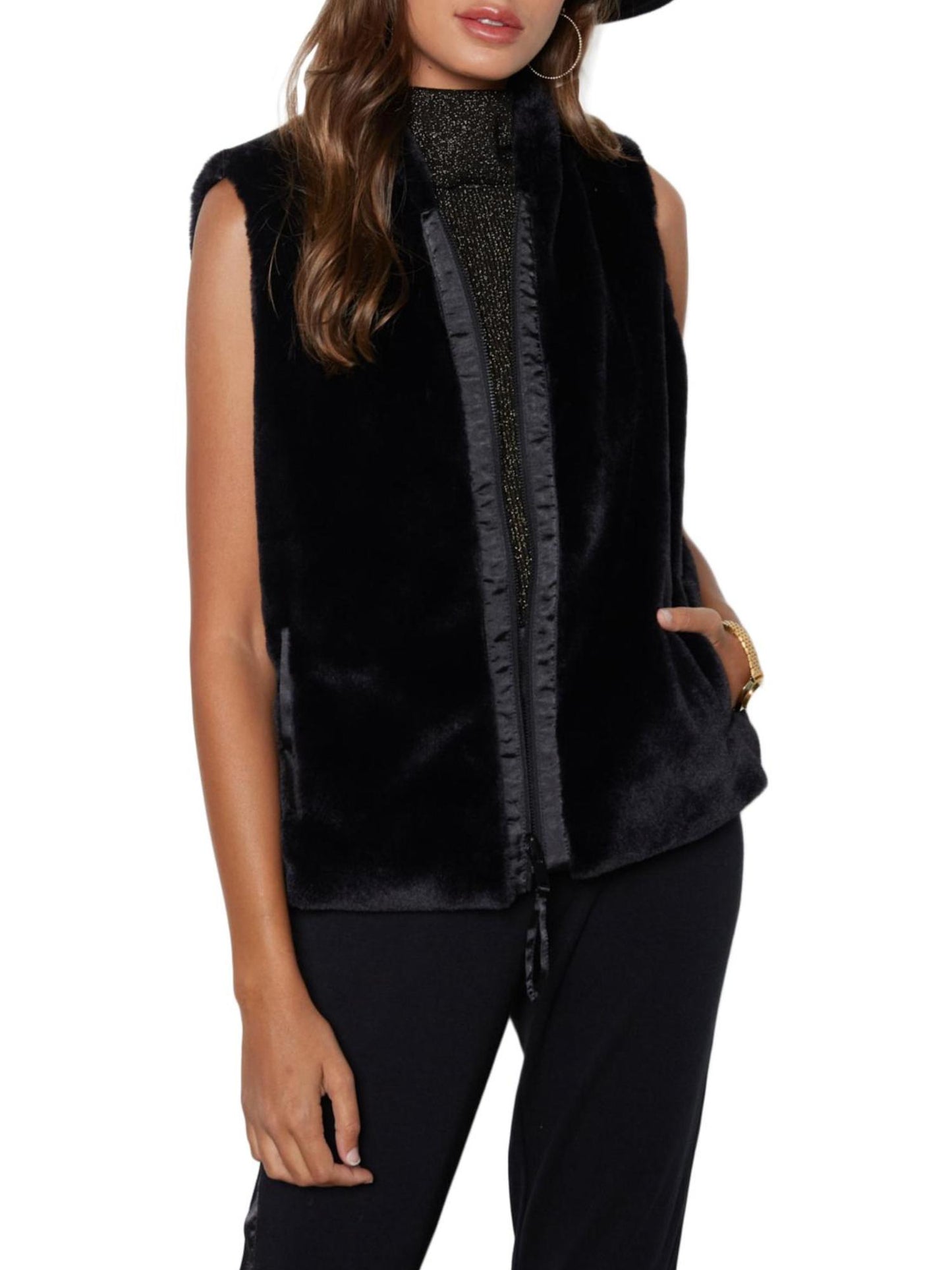 Tart - Faux Fur Sleeveless Brent Vest - Sz L