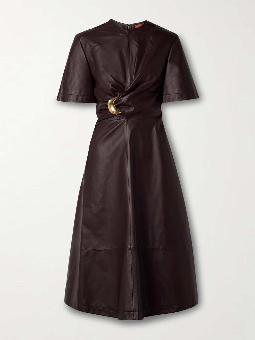Altuzarra - Honey Embellished Draped Leather Midi Dress