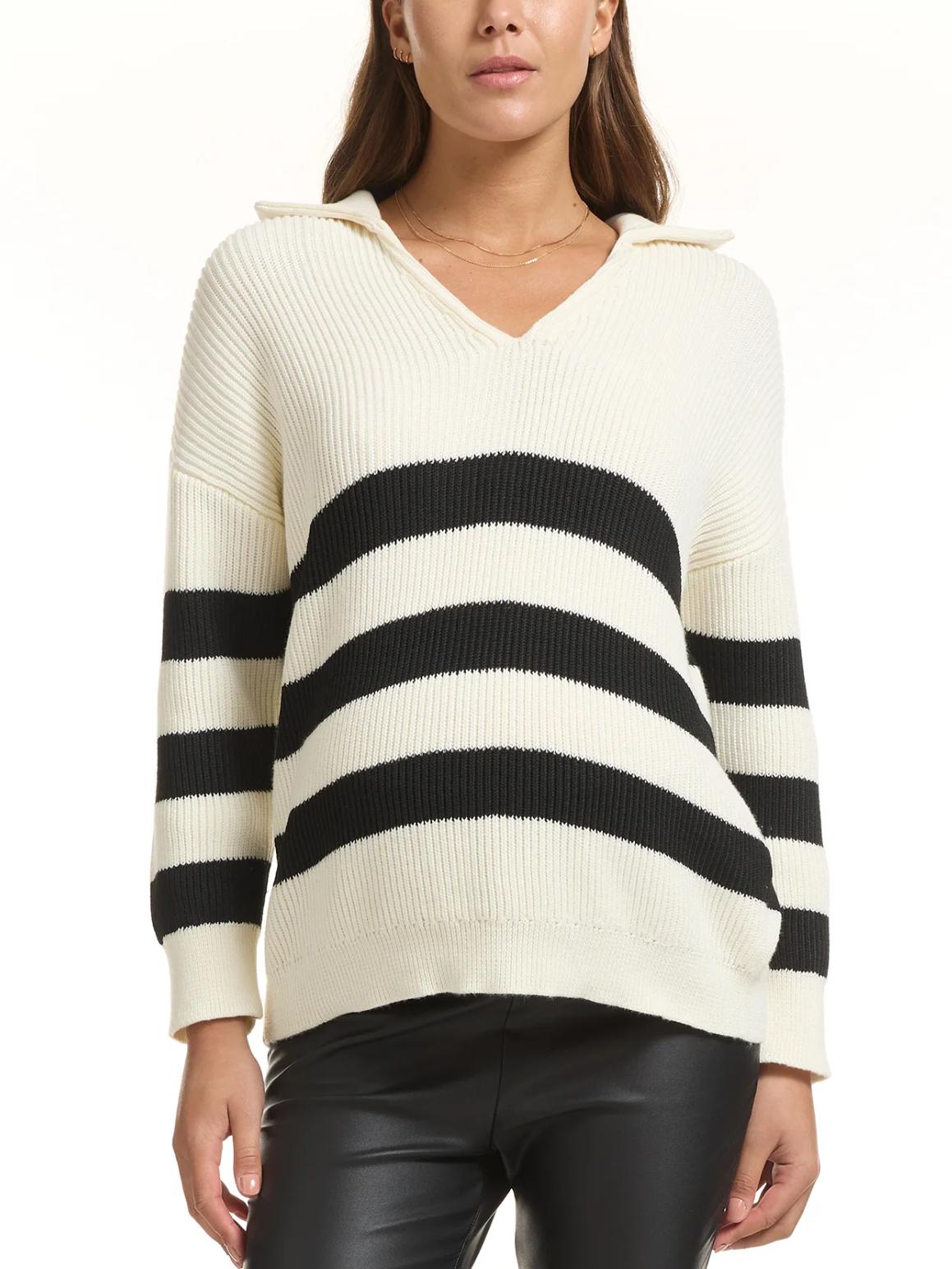 Soon Maternity - Jenni Polo Knit Top - Sz SM