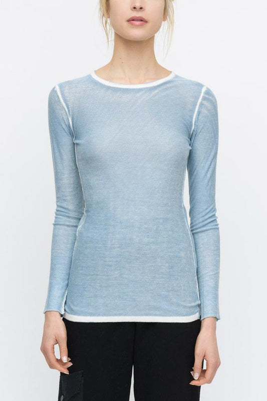 Kokun - Overdyed Fitted Cashmere Crew Neck - Sz L