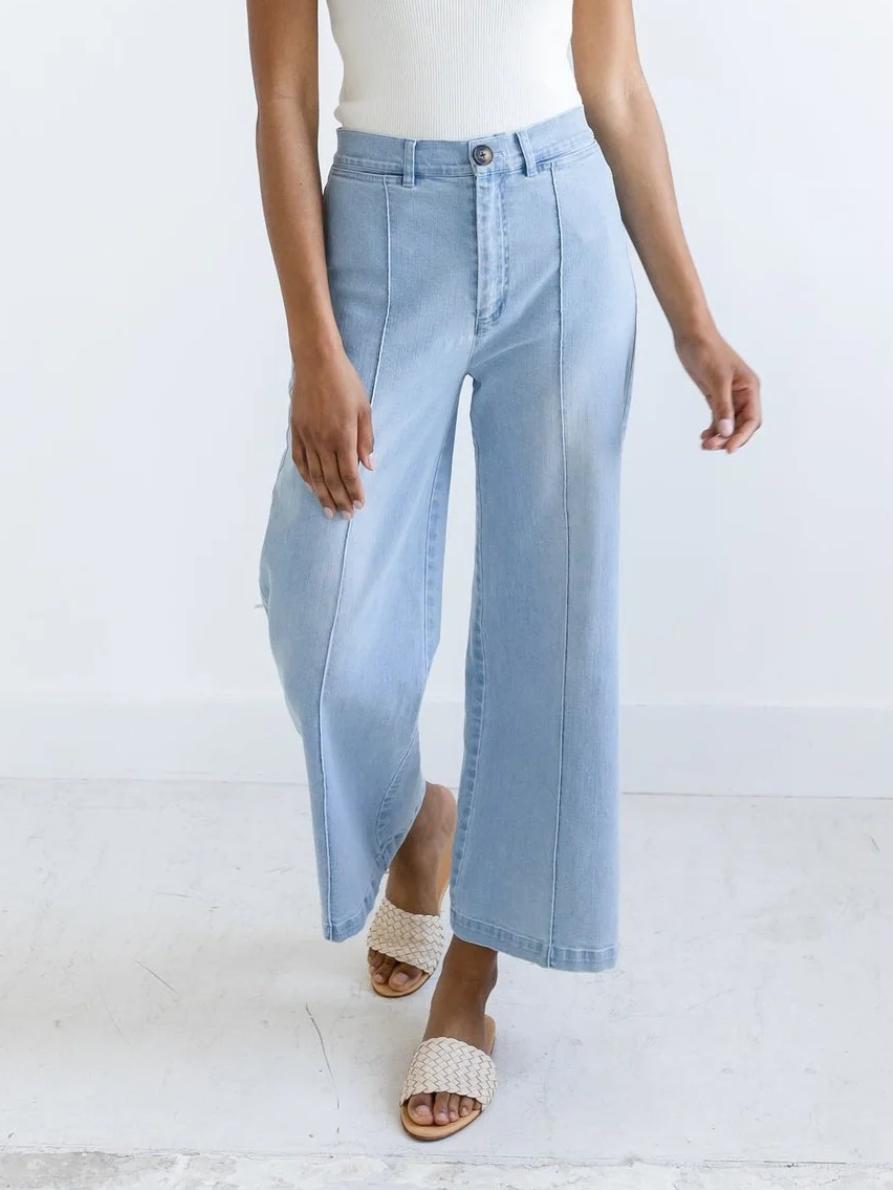 Brass - Denim Sailor Wide Leg Pant 27" Inseam - Sz 10