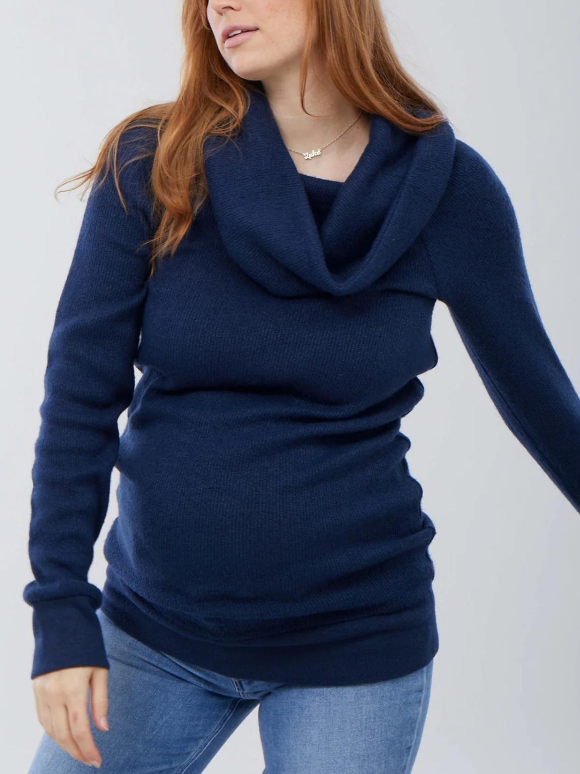 Ingrid & Isabel - Cowl Neck Long Sleeve Maternity Tunic Sweater - Sz SM