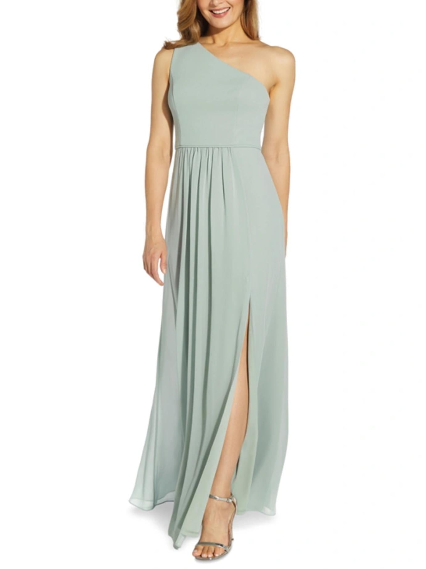 Adrianna Papell - One-Shoulder Chiffon Gown - Sz 8