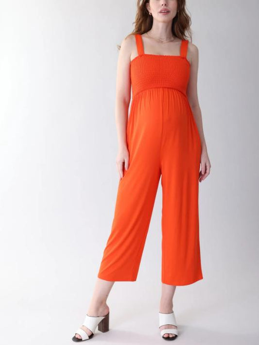 Ingrid & Isabel - Smocked Bodice Cropped Jumpsuit - Sz MM