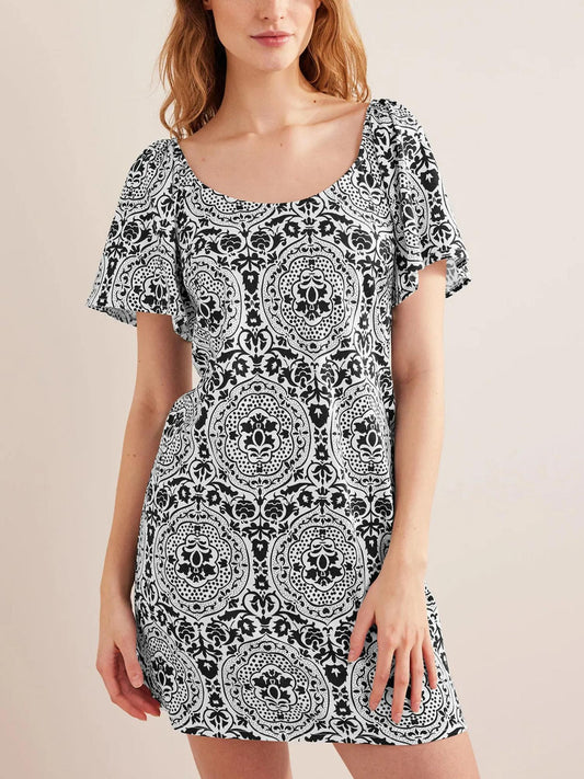 Boden - Short Sleeve Scoop Neck Mini Shift Dress - Sz 14