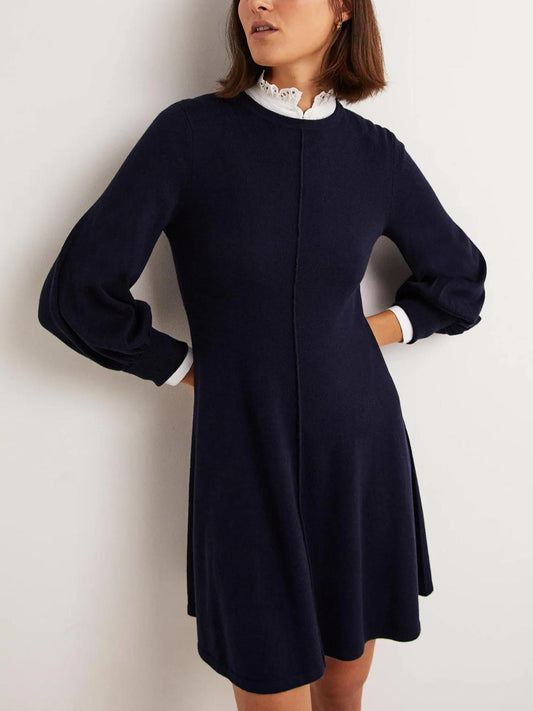 Boden - Blouson Sleeve Wool Blend Fit & Flare Dress - Sz 8