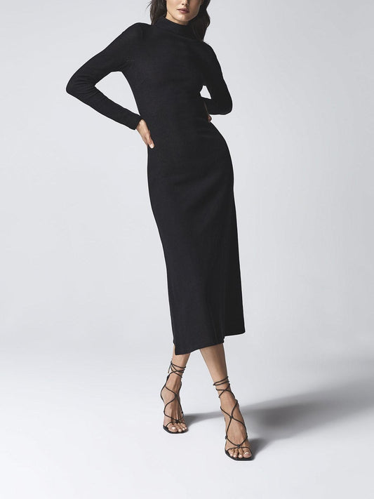 Reiss - Open Back Long Sleeve Midi Dress - Sz 8