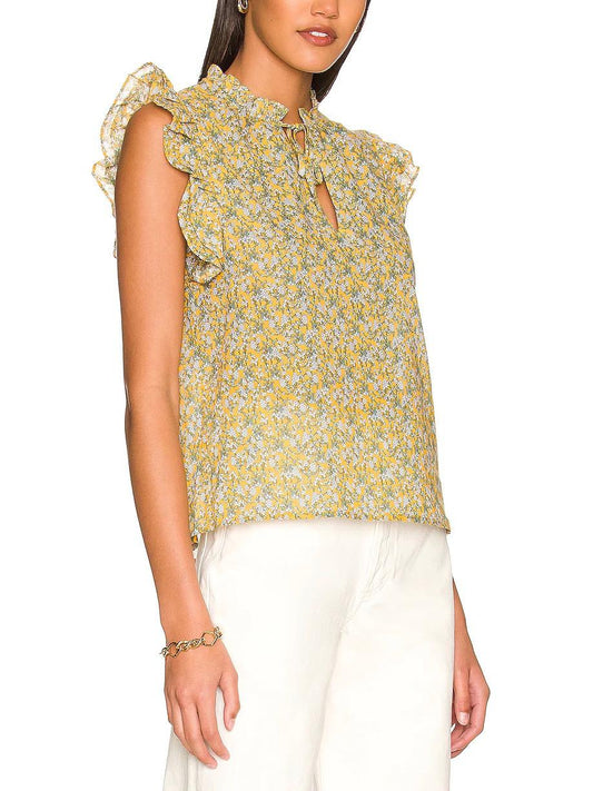 BB Dakota - Flutter & Flirt Floral Print Cotton Top - Sz M