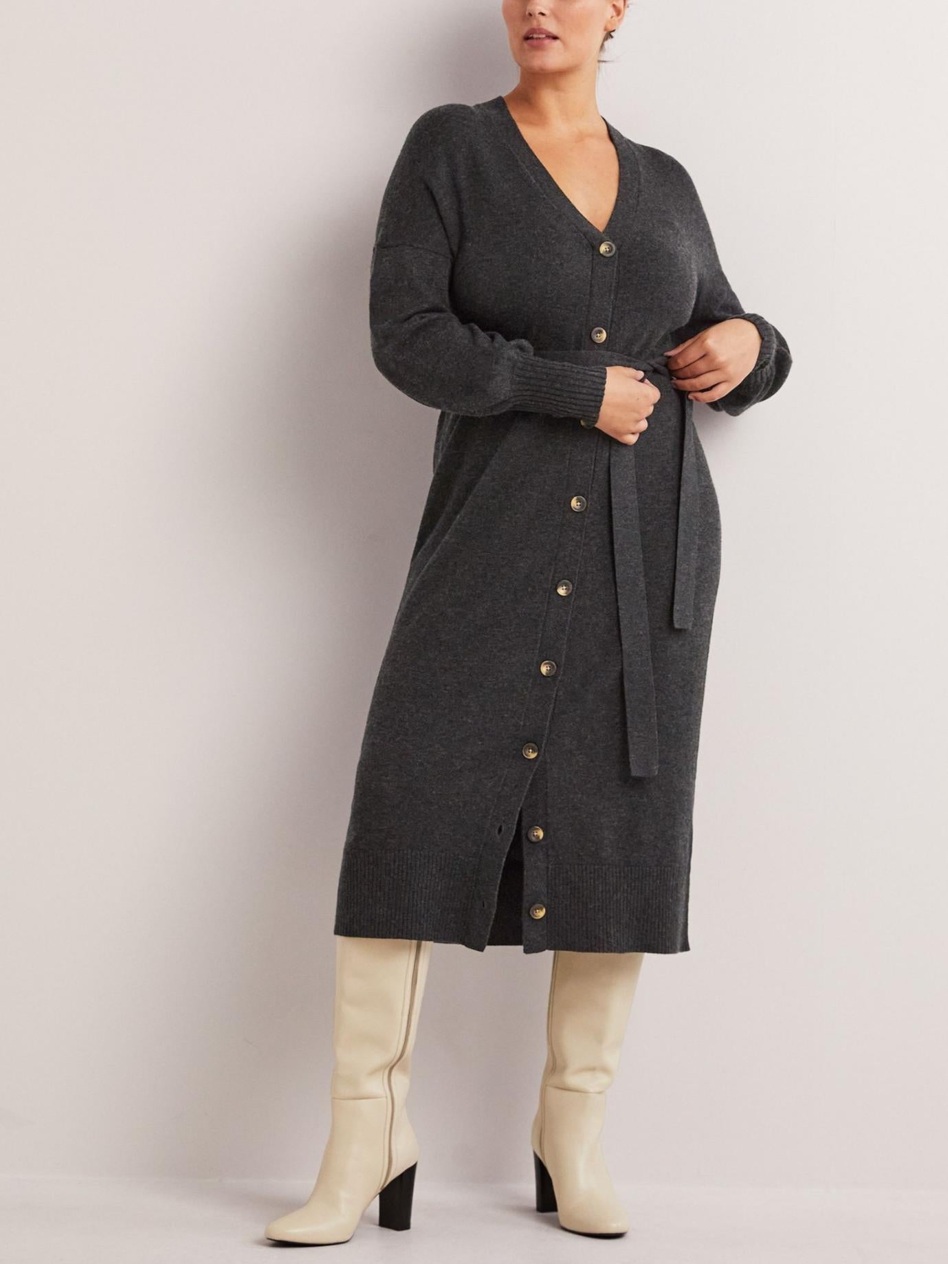 Boden - Knitted Cardigan Wool-Blend Midi Dress - Sz 4