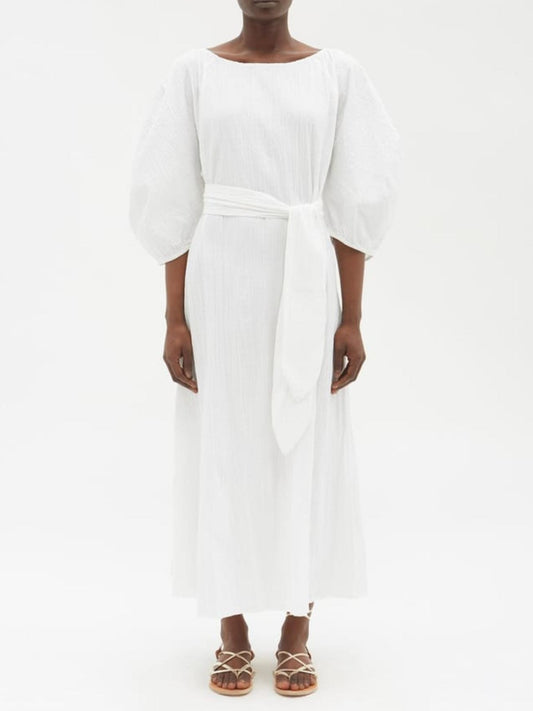 Mara Hoffman - Cecilia Puff Sleeve Cotton-Blend Maxi Dress - Sz M