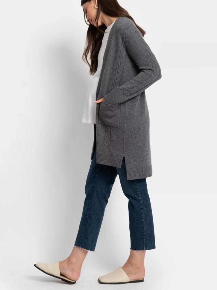 Seraphine - Arleen Knit Maternity Cardigan - Gray