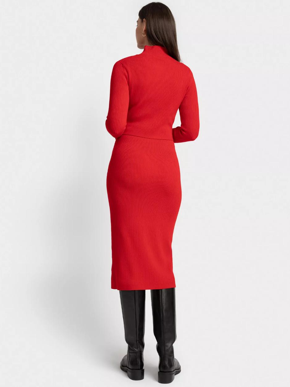 Seraphine - Grazia Ribbed Maternity Dress - Red