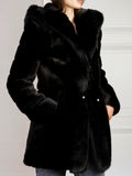 FAZ - Hooded Faux-Fur Coat - Sz S