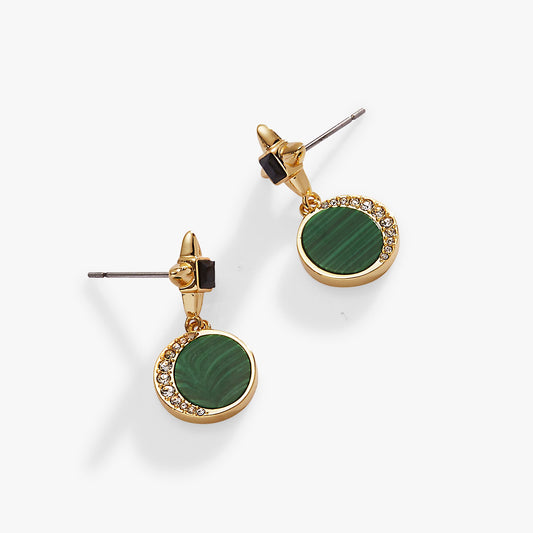 Alex and Ani Malachite Drop Earrings