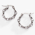 Alex and Ani Frozen Mariner Chain Hoop Earrings in Silver