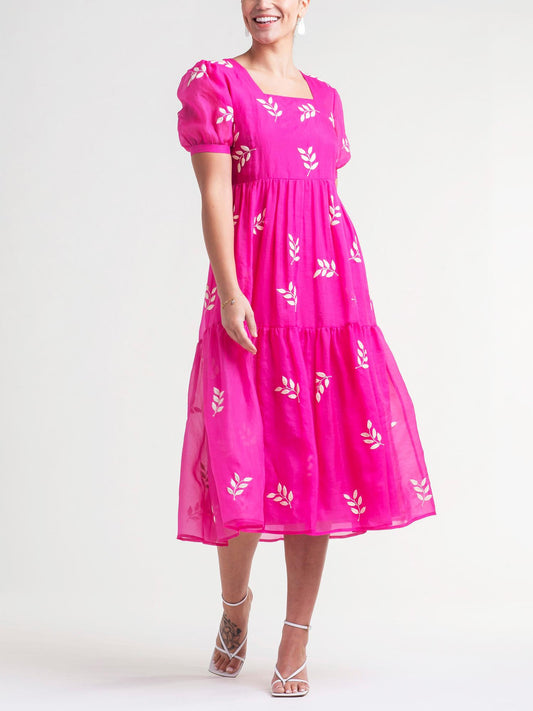 Transcend - Sahar Short Sleeve Midi Dress - Sz 12