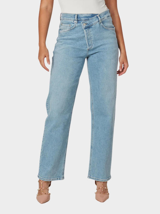 Lola Jeans - Baker High-Rise Straight Leg Crossover Jeans - Sz 32