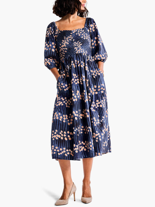 NIC+ZOE - Firefly Glow Square Neck Midi Dress - Sz L