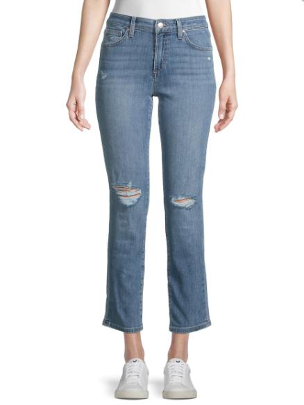 Joe's Jeans - Lara Mid-Rise Distressed Straight Jeans - Sz 30