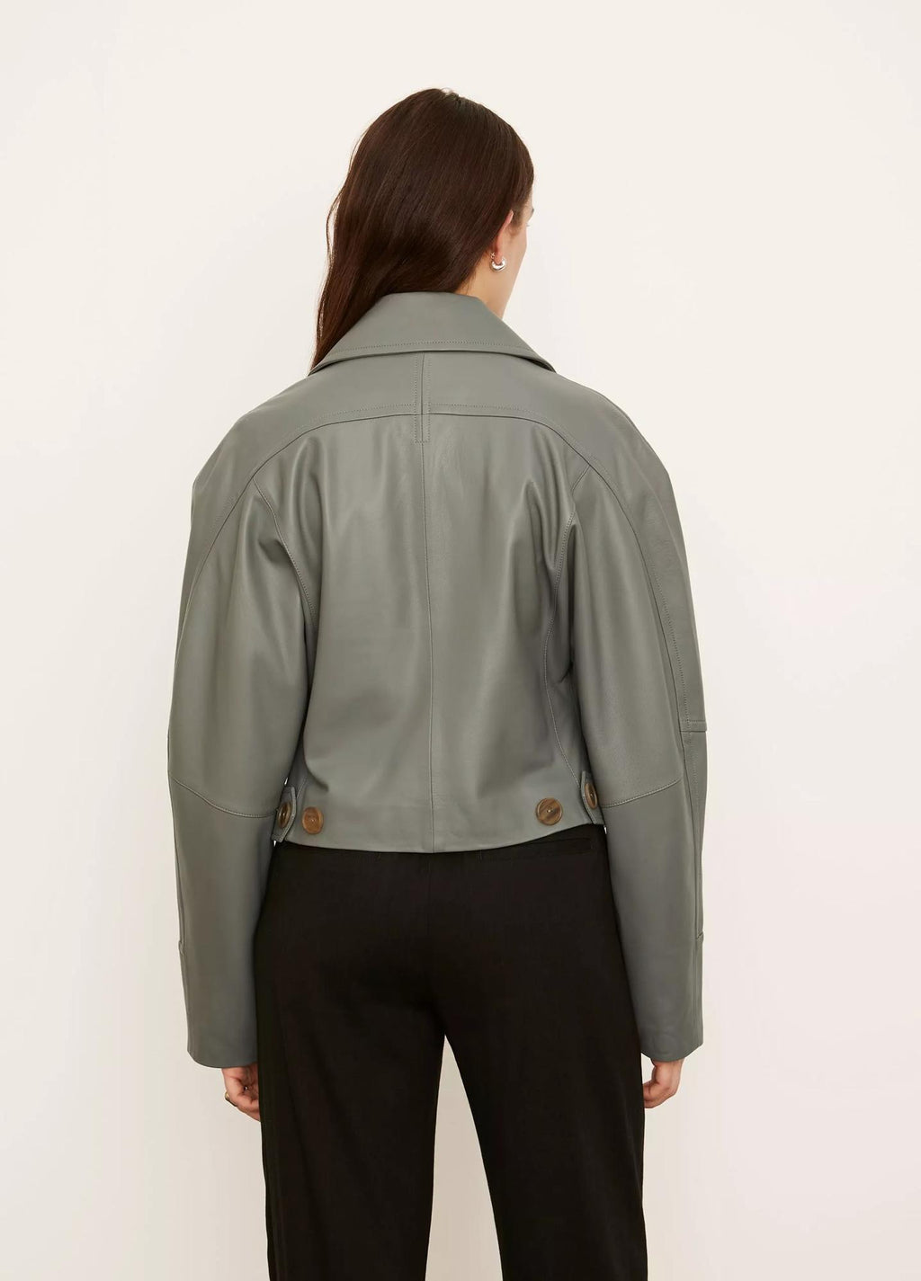Vince - Cropped Leather Flight Jacket - Sz M