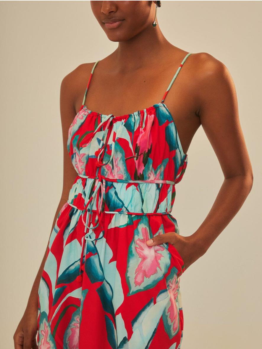 FARM Rio - Summer Foliage Cotton Jumpsuit - Sz L