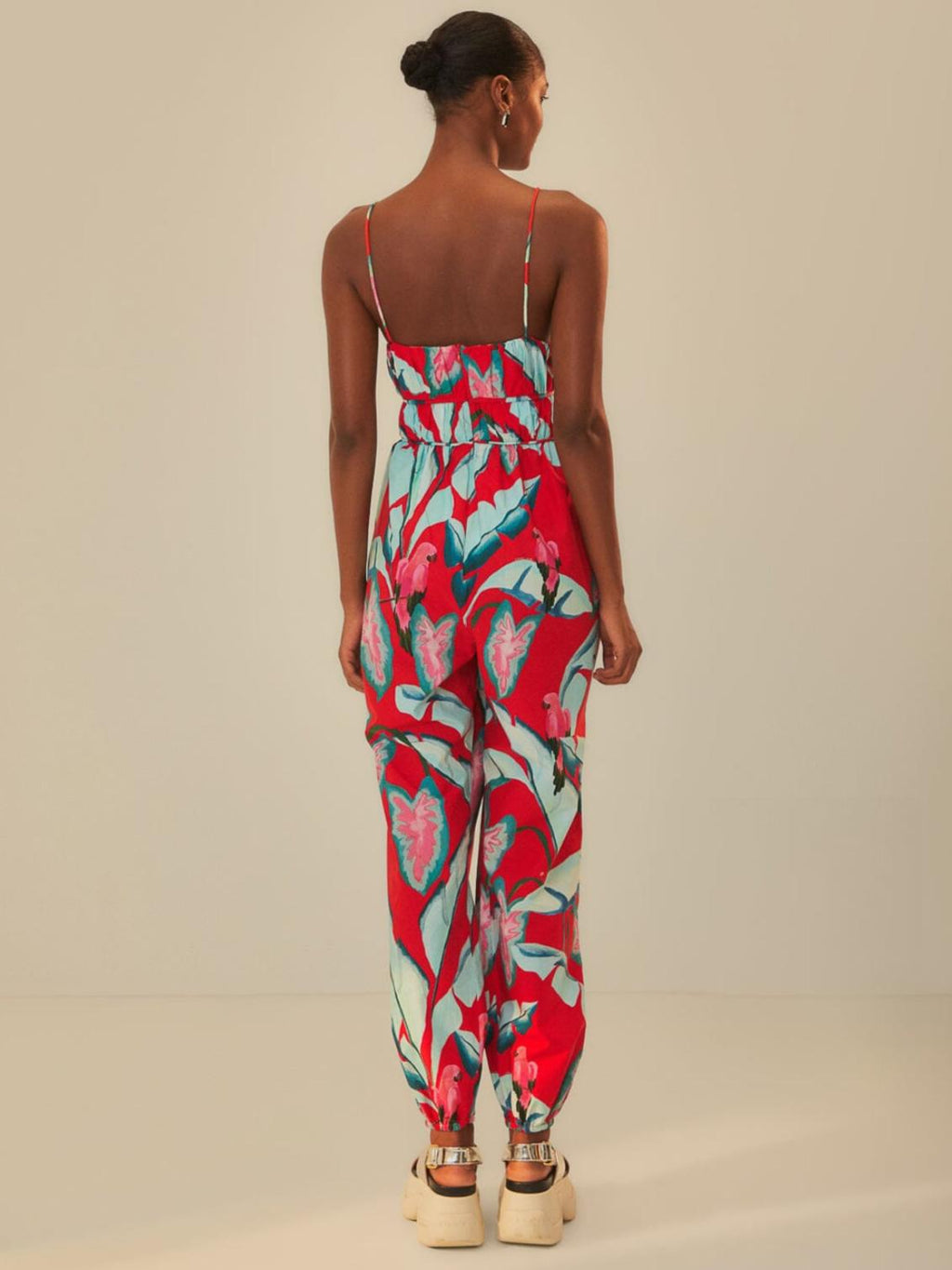 FARM Rio - Summer Foliage Cotton Jumpsuit - Sz L