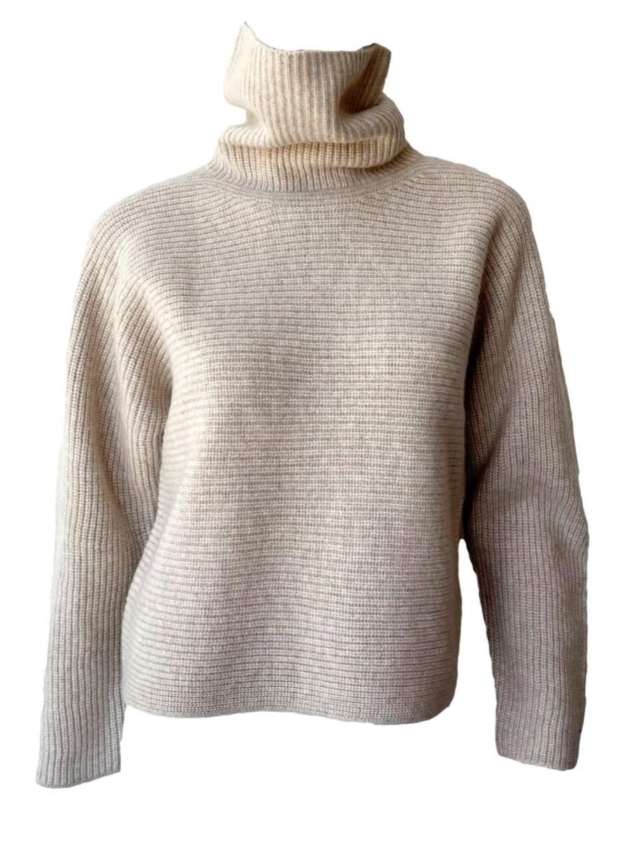 Vince - Cashmere Horizontal Rib Turtleneck - Sz L