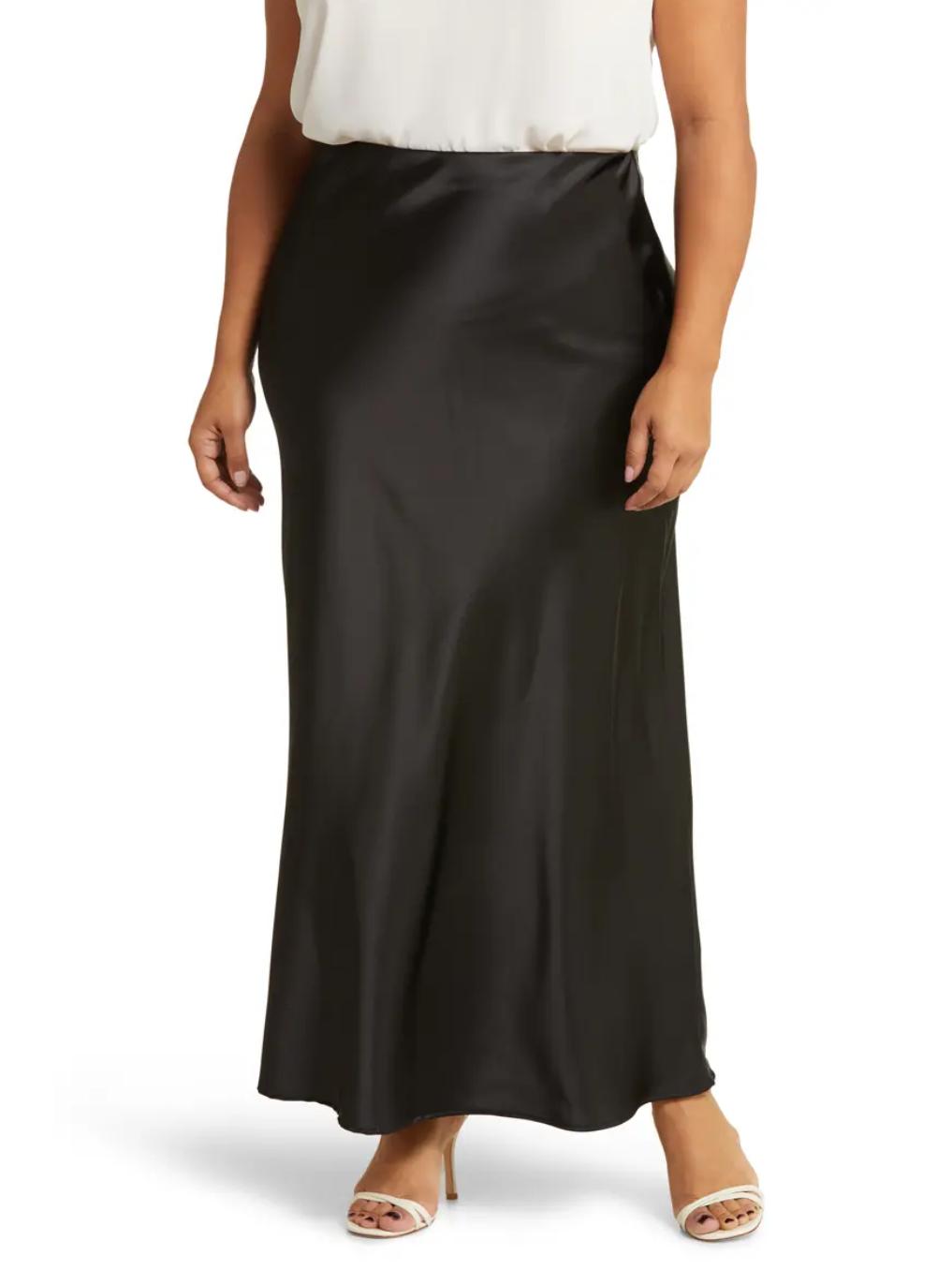 Renee C - Silky Satin Maxi Skirt - Sz S