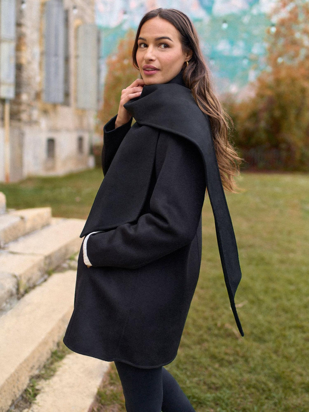 Seraphine - Chandler Double Breasted Wool Coat - Black