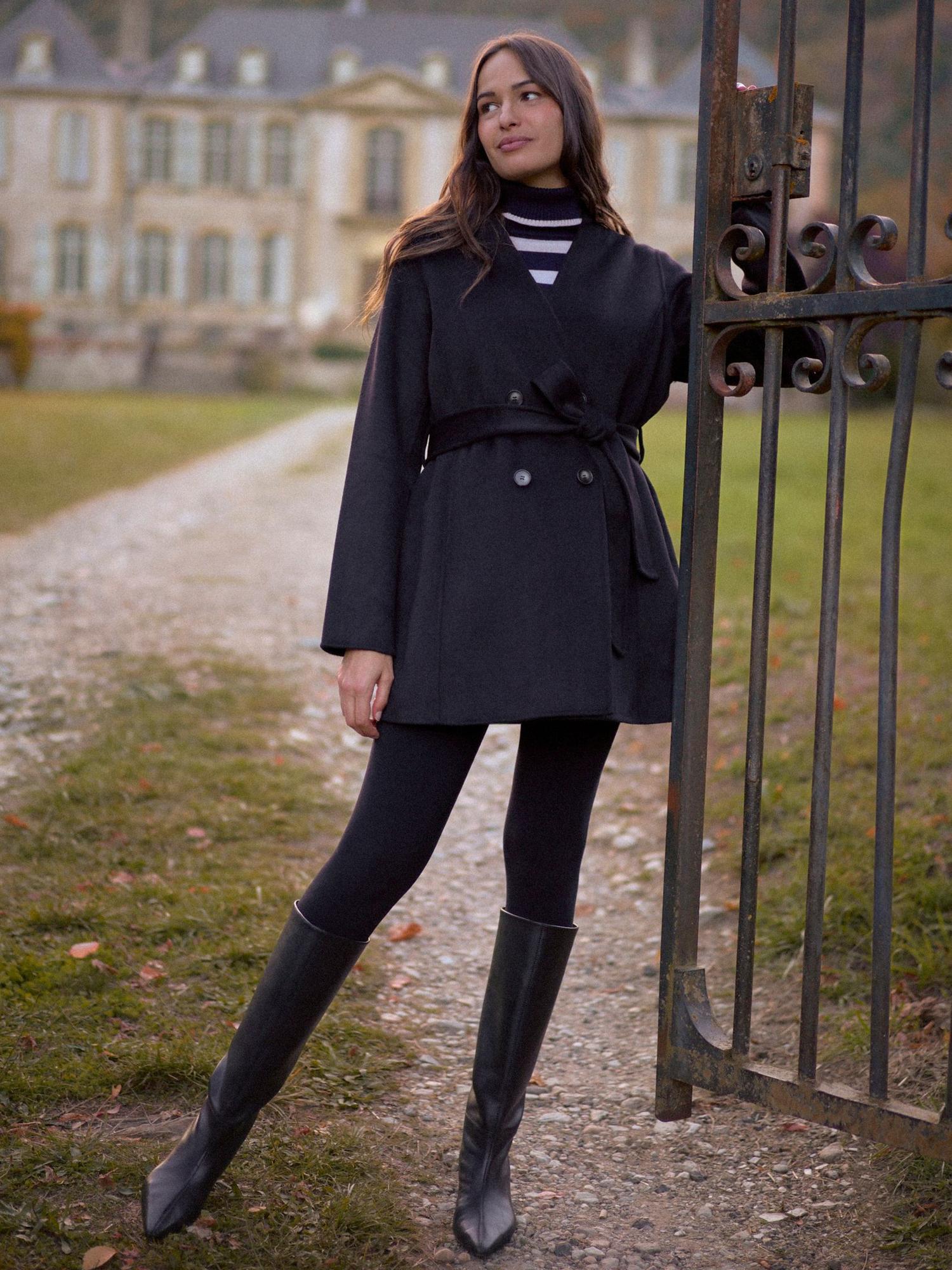 Seraphine - Chandler Double Breasted Wool Coat - Black