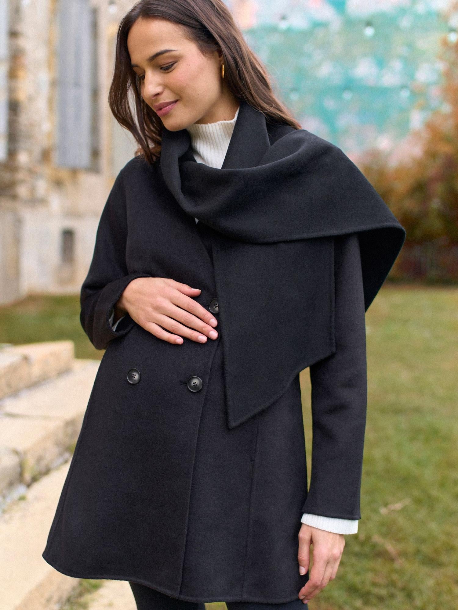 Seraphine - Chandler Double Breasted Wool Coat - Black