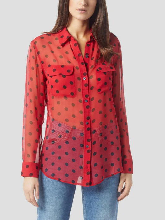 Equipment - Signature Sheer Silk Shirt - Sz M