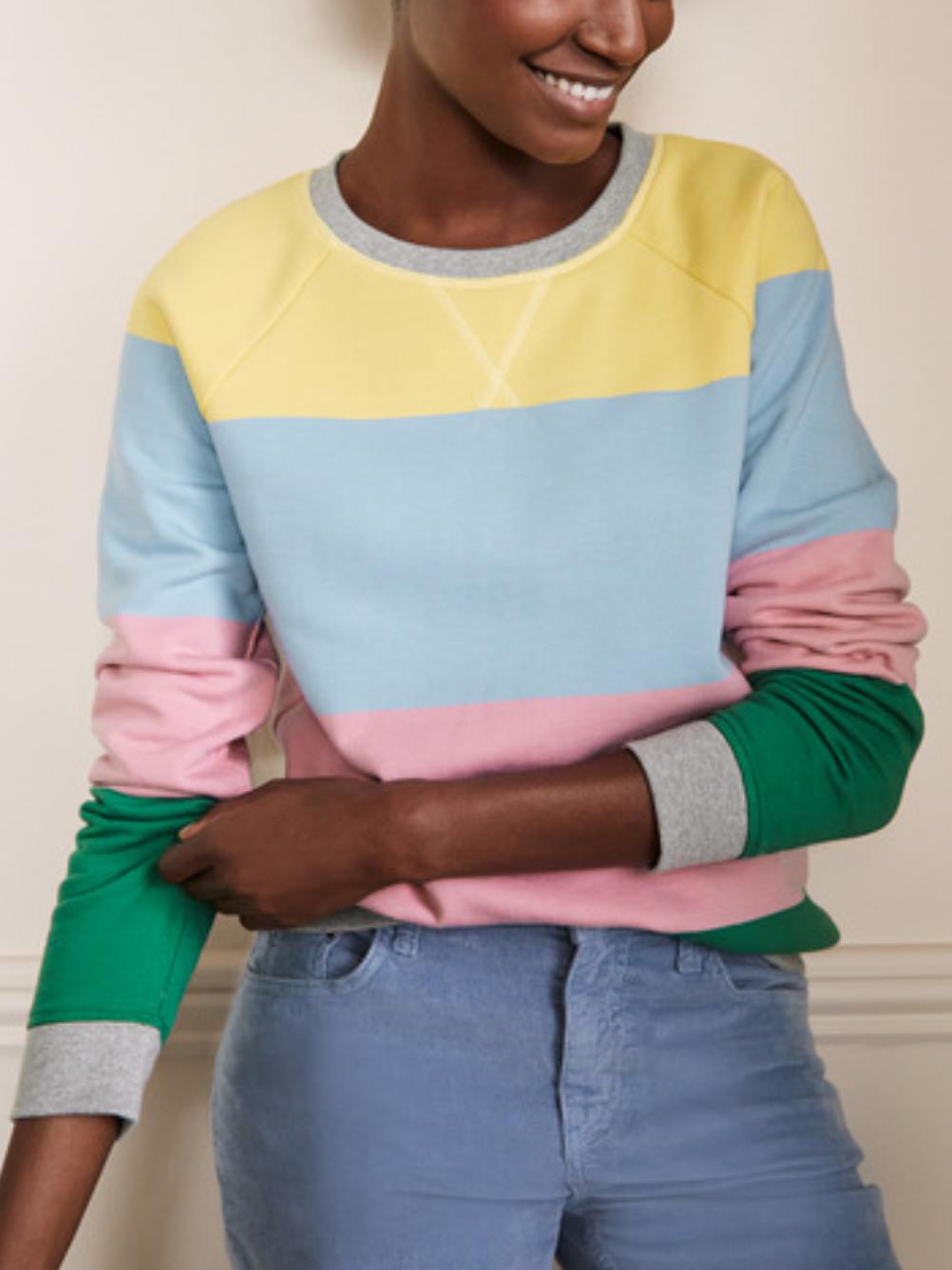 Boden - Crew Neck Colorblock Sweatshirt - Sz S
